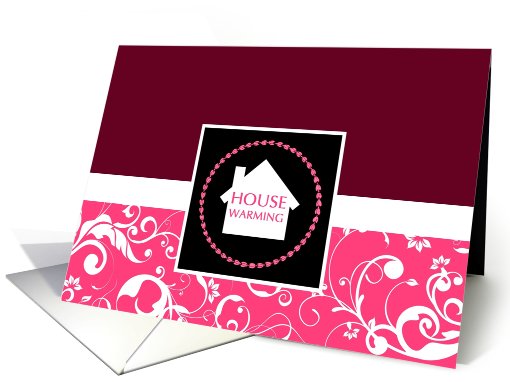 housewarming invitation : professional damask card (732837)
