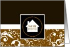 we’re posted announcement : professional damask card