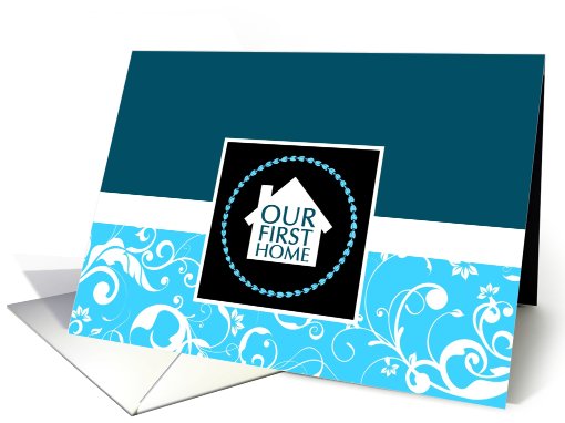 our first home announcement : professional damask card (732843)