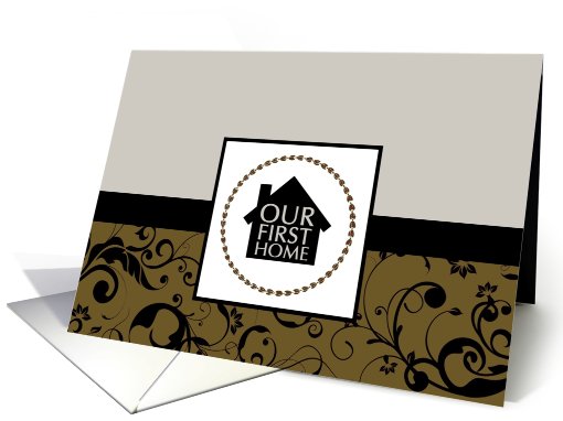 our first home announcement : professional damask card (732844)