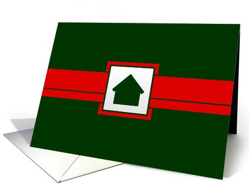 new address christmas announcement : business ribbon card (735058)