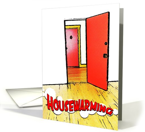 housewarming invitations : comic doorway card (738113)