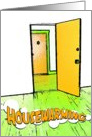 housewarming invitations : comic doorway card