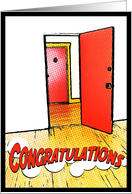 congratulations on your new apartment : comic doorway card