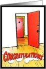 congratulations on your new apartment : comic doorway card