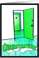 congratulations on your new apartment : comic doorway card
