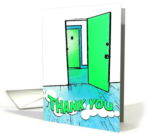 thank you for the housewarming gift : comic doorway card (738387)