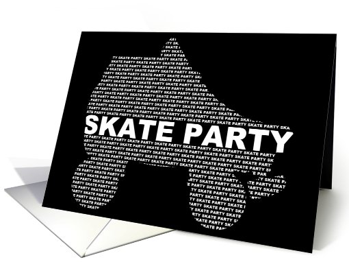 roller skate type stacks party invitations card (743002)