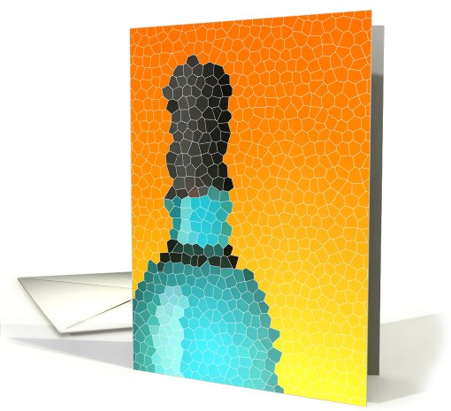 happy golden birthday : stained glass wine bottle card (744218)