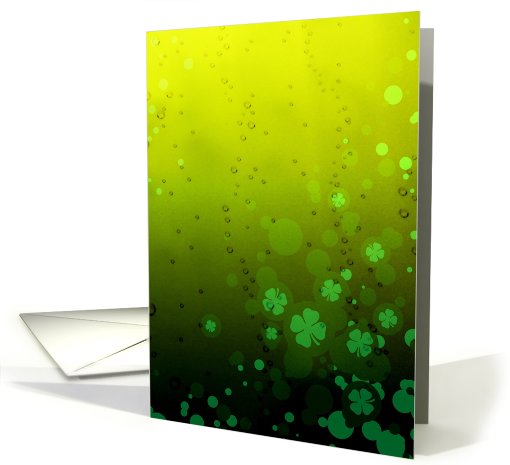 happy st. patrick's day : shamrock green beer bubbles card (744239)