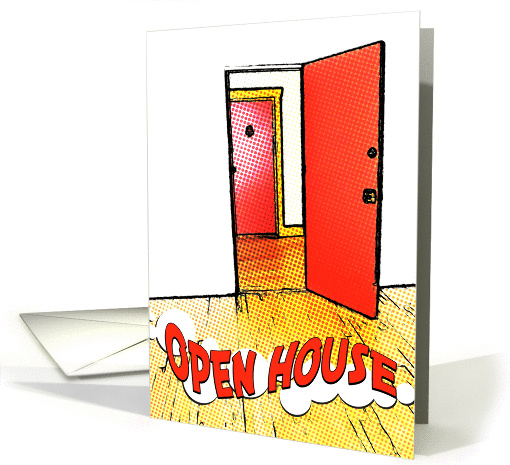 businessopen house : comic doorway card (744990)