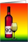 happy 90th birthday! : halftone wine bottle and glass card