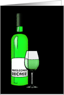 welcome home toast! : halftone wine bottle card