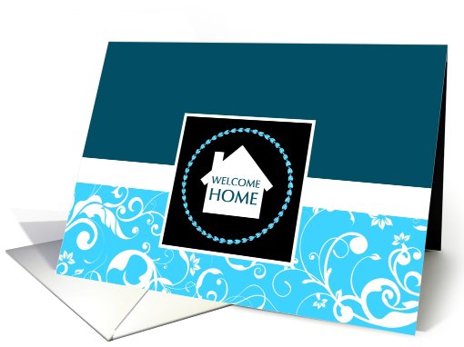 welcome home party invitations : damask home card (745665)