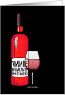 we have moved : halftone comic wine card