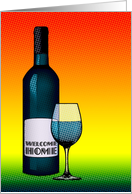 welcome home party invitations : halftone wine bottle card
