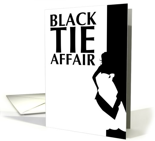 black tie affair : serious silhouette card (758133)