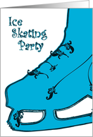 ice skating party paisley invitations card