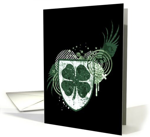 happy st. patrick's day : shamrock crest card (761377)