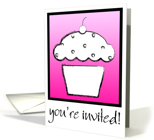 sweet sixteen invitations : grunge cupcake card (761901)