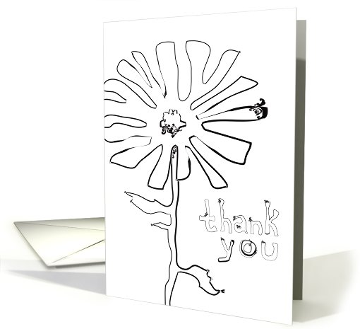 thank you : indie squiggles flower card (763295)