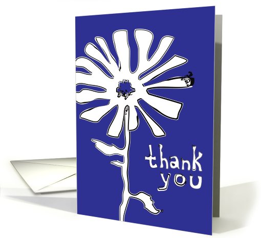 thank you : indie squiggles flower card (763616)