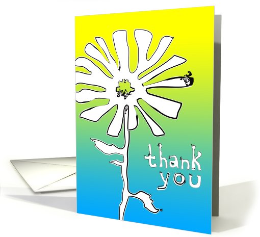 thank you : indie squiggles flower card (763618)