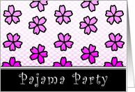 pajama party floral invitations card