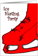 ice skating party paisley invitations card
