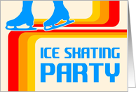 retro ice skating party invitations card