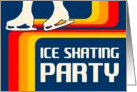 retro ice skating party invitations card