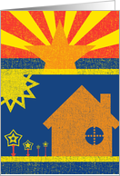 arizona flag summer scene card