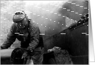 hot tar black and white photograph card