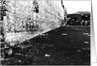 brick wall : black and white photograph card