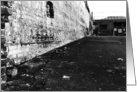 brick wall : black and white photograph card