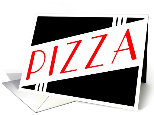 retro pizza party invitation card (786084)