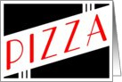 retro pizza party invitation card