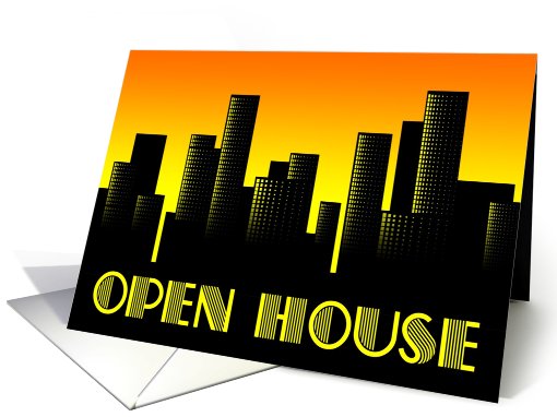 open house cityscape sunrise card (790057)