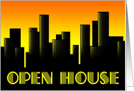 open house cityscape sunrise card