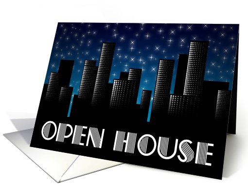 open house cityscape sunset card (790060)