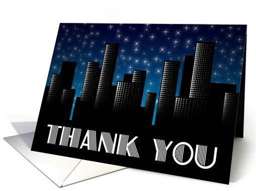 thank you cityscape sunset card (790079)