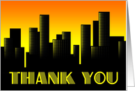 thank you cityscape sunset card