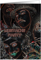 mustache theme party card