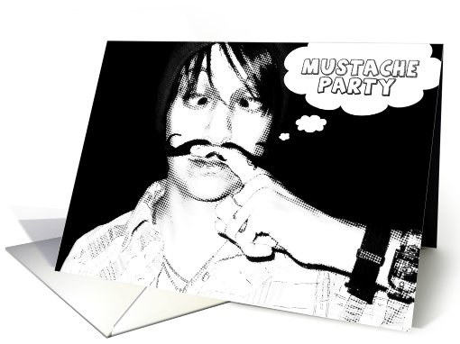 mustache theme party : comic bubble card (798682)