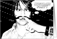 mustache theme party : comic bubble card