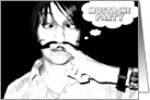 mustache theme party : comic bubble card