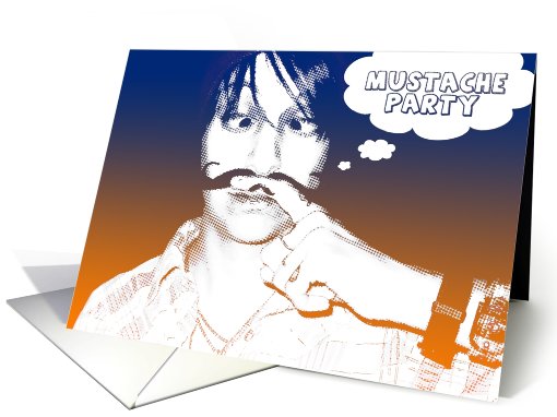 mustache theme party : comic bubble card (798684)