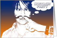 mustache theme party : comic bubble card