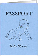 baby shower passport invitation (blue) card