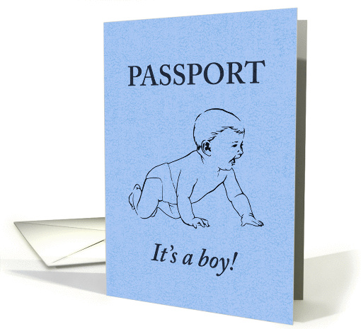 it's a boy! : passport announcement card (856350)